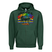 Sports Green wishing all of the homophobes uncomfortable month Zipper Hoodie - Artiststas