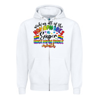 White wishing all of the homophobes uncomfortable month Zipper Hoodie - Artiststas