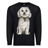 Black bichon frise dog Premium Sweatshirt - BarkalooDesign