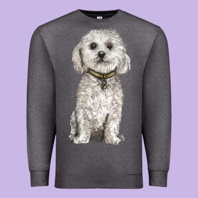 Bichon Frise Dog Premium Sweatshirt Designed By Barkaloodesign