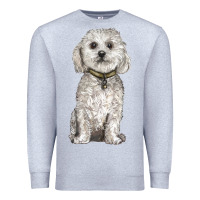 Heather Grey bichon frise dog Premium Sweatshirt - BarkalooDesign