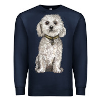 Navy bichon frise dog Premium Sweatshirt - BarkalooDesign