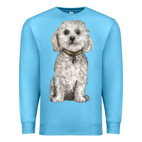Ocean Blue bichon frise dog Premium Sweatshirt - BarkalooDesign