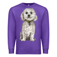 Purple bichon frise dog Premium Sweatshirt - BarkalooDesign