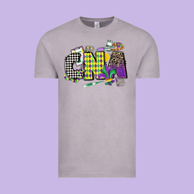 Cna Mardi Gras Certified Nursing Assistant Vintage Tee Designed By Cowgirlartshop