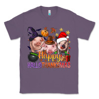 Lavender Happy Hallothanksmas Pigs Classic Tee - NancyCooperArtShop