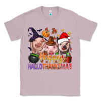 Lilac Happy Hallothanksmas Pigs Classic Tee - NancyCooperArtShop
