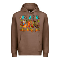 Chestnut Just a girl who loves Fall Premium Hoodie - RanaPortraitStore