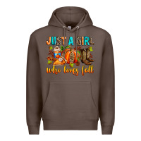 Coffee Just a girl who loves Fall Premium Hoodie - RanaPortraitStore