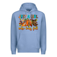 Colony Blue Just a girl who loves Fall Premium Hoodie - RanaPortraitStore