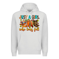 Dove Grey Just a girl who loves Fall Premium Hoodie - RanaPortraitStore