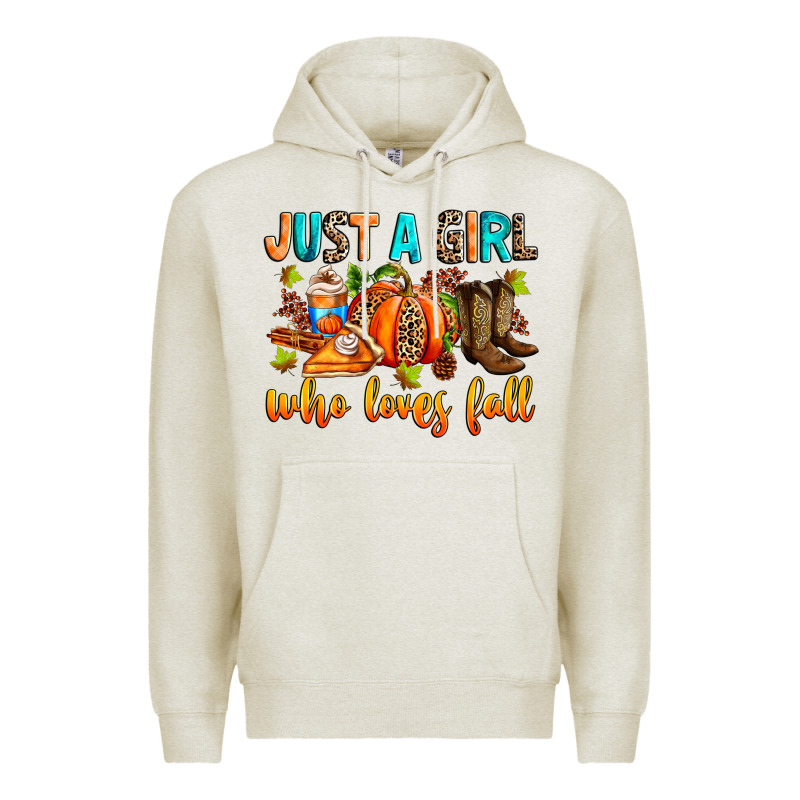 Just A Girl Who Loves Fall Premium Hoodie by RanaPortraitStore | Teevron