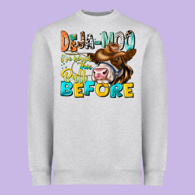 Deja Moo I've Heard Tih Bull Before Heavyweight Sweatshirt Designed By Cowhidedigitalart