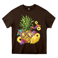 Chocolate Brown pineapple enjoying Heavy Core Tee - BarkalooDesign