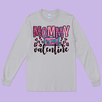 Mommy Is My Valentine Long Sleeve Tee Designed By Oliviacreatesart