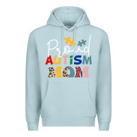 Blue Mist Proud Autism Mom Leopard Pattern Design Autism Awa Premium Hoodie - CowhideDigitalArt