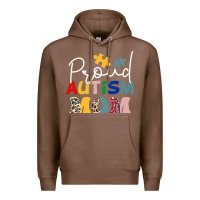 Chestnut Proud Autism Mom Leopard Pattern Design Autism Awa Premium Hoodie - CowhideDigitalArt