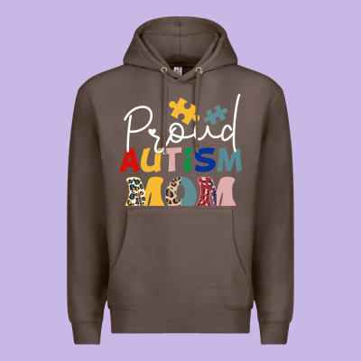 Proud Autism Mom Leopard Pattern Design Autism Awa Premium Hoodie Designed By Cowhidedigitalart