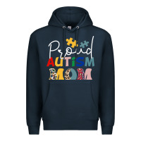Navy Proud Autism Mom Leopard Pattern Design Autism Awa Premium Hoodie - CowhideDigitalArt