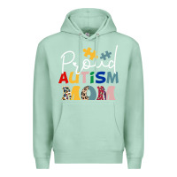 Seafoam Proud Autism Mom Leopard Pattern Design Autism Awa Premium Hoodie - CowhideDigitalArt
