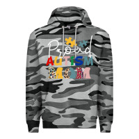 Slate Camo Proud Autism Mom Leopard Pattern Design Autism Awa Premium Hoodie - CowhideDigitalArt