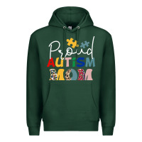 Sports Green Proud Autism Mom Leopard Pattern Design Autism Awa Premium Hoodie - CowhideDigitalArt