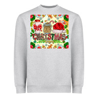 Heather Grey Christmas Vibes Heavyweight Sweatshirt - CowhideDigitalArt