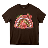 Chocolate Brown strawberry rainbow Heavy Core Tee - BarkalooDesign