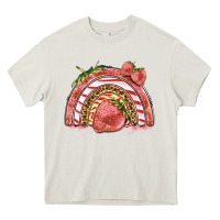 Cream strawberry rainbow Heavy Core Tee - BarkalooDesign