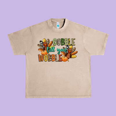 Gobble Till You Wobble Urban Heavy Tee Designed By Cowgirlartshop