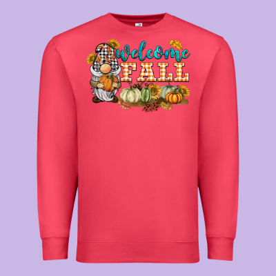 Welcome Fall Gnome Premium Sweatshirt Designed By Barkaloodesign
