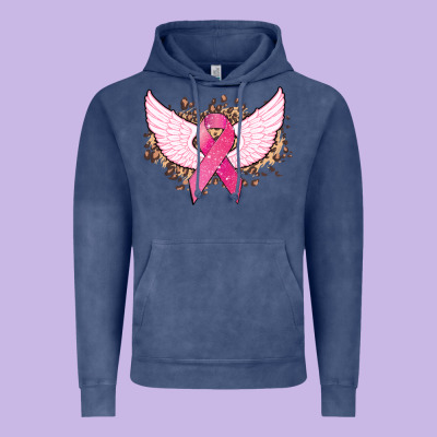 Cancer Ribbon Angel Wings Cancer Awareness Vintage Hoodie Designed By Howdyjamesfarm