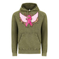 Vintage Olive Cancer ribbon angel wings Cancer Awareness Vintage Hoodie - HowdyJamesFarm