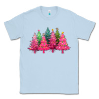 Dusty Blue christmas tress with lights Classic Tee - texasbilliewilder