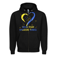 Black world down syndrome symbol Zipper Hoodie - Artiststas