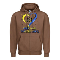 Chestnut world down syndrome symbol Zipper Hoodie - Artiststas