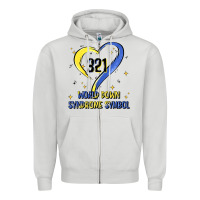 Dove Grey world down syndrome symbol Zipper Hoodie - Artiststas