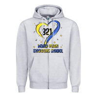 Heather Grey world down syndrome symbol Zipper Hoodie - Artiststas