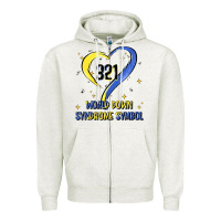 Oatmeal Heather world down syndrome symbol Zipper Hoodie - Artiststas