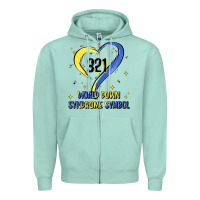 Seafoam world down syndrome symbol Zipper Hoodie - Artiststas