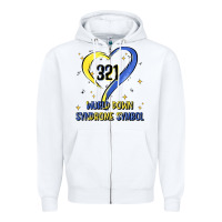 White world down syndrome symbol Zipper Hoodie - Artiststas