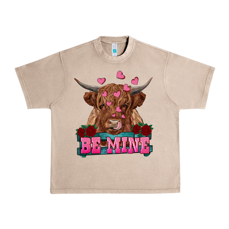 Be Mine Highland Cow Urban Heavy Tee by RanaPortraitStore | Teevron