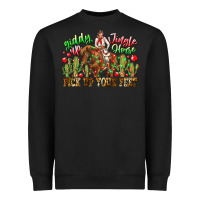 Black Giddy Up Jingle Horse Pick Up Your Feet Heavyweight Sweatshirt - CowhideDigitalArt