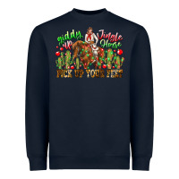 Navy Giddy Up Jingle Horse Pick Up Your Feet Heavyweight Sweatshirt - CowhideDigitalArt