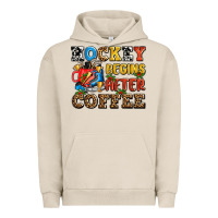 Pigment French Oak hockey begins after coffee ado Urban Hoodie - AdoDesignShop