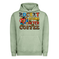 Pigment Oil Green hockey begins after coffee ado Urban Hoodie - AdoDesignShop
