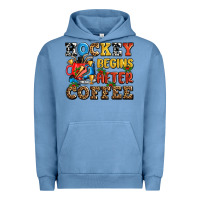 Pigment Pebble Blue hockey begins after coffee ado Urban Hoodie - AdoDesignShop