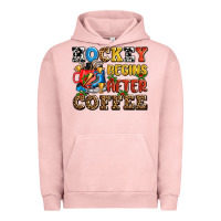 Pigment Salmon hockey begins after coffee ado Urban Hoodie - AdoDesignShop