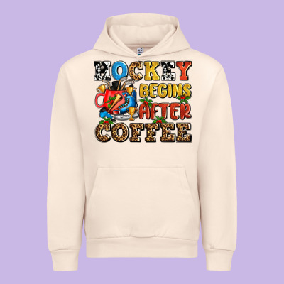 Hockey Begins After Coffee Ado Urban Hoodie Designed By Adodesignshop