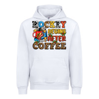 White hockey begins after coffee ado Urban Hoodie - AdoDesignShop